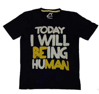 being human round neck t-shirts black